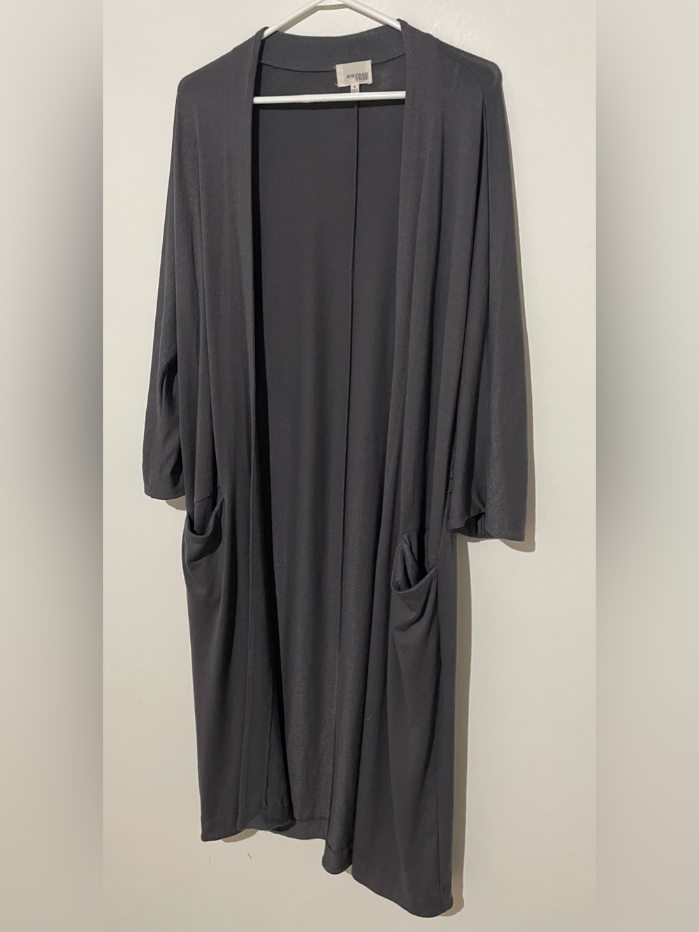 Wilfred Free Charcoal Open-Front Draped Cardigan
